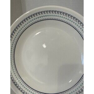 2 Corelle Folk Stitch Bread & Butter Plates 6.5 inches